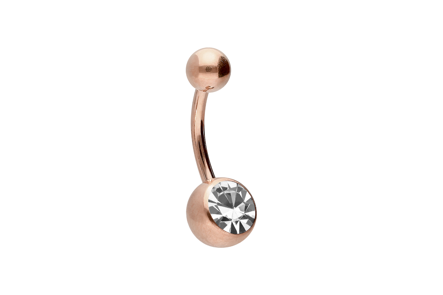 Titan Bananabell Piercing mit Innengewinde KRISTALL